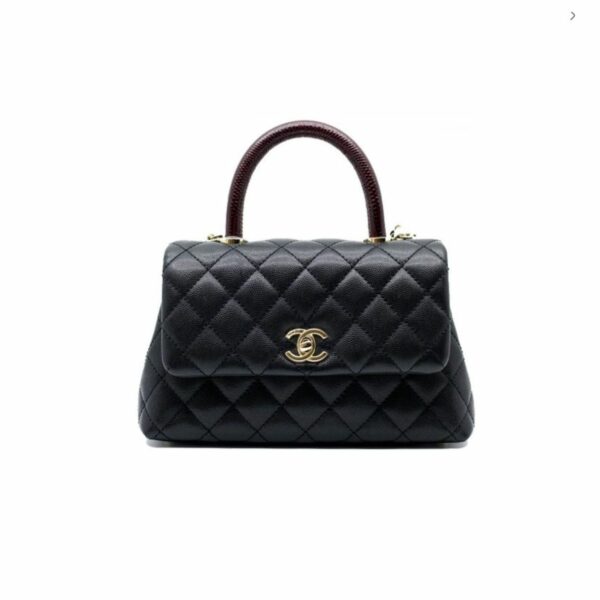 CN Medium Flap Coco Bag With Top Handle Black For Women A92990