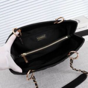 CN Classic Tote Bag Gold Toned Hardware Black For Women