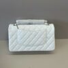CN Classic Medium Flapbag Silver Hardware White A01112 CN Classic Medium Flapbag Silver Hardware White A01112
