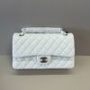 CN Classic Medium Flapbag Silver Hardware White A01112 CN Classic Medium Flapbag Silver Hardware White A01112