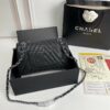 CN Chevron Classic Handbag Silver Hardware Black For Women