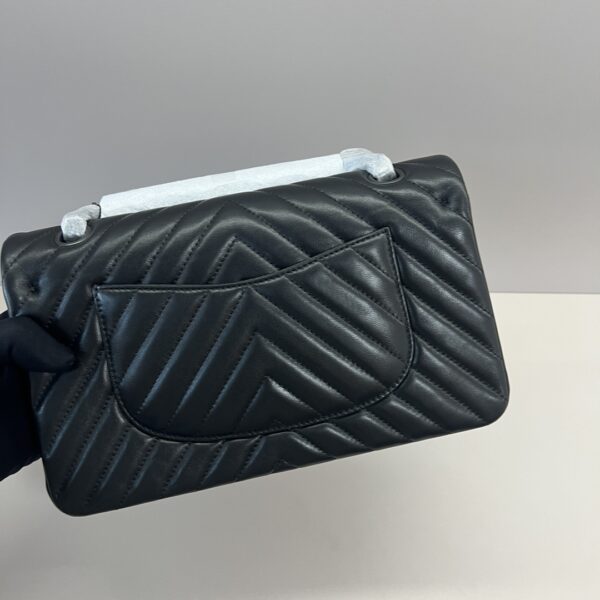 CN Chevron Classic Handbag Black Hardware Black For Women