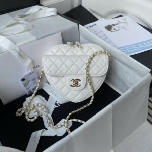 CN Mini Heart Bag White For Women AS3191 B07958 10601
