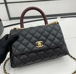 CN Medium Flap Coco Bag With Top Handle Black For Women A92990