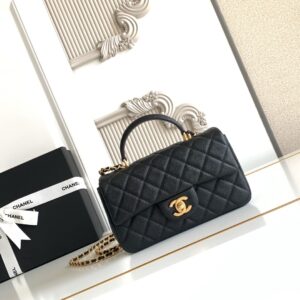 CN Mini Flap Bag With Top Handle Black For Women
