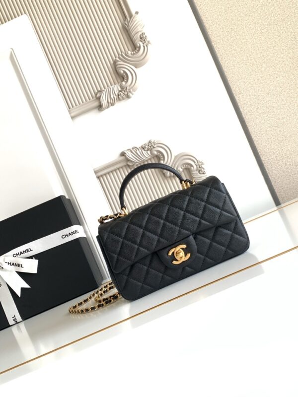 CN Mini Flap Bag With Top Handle Black For Women