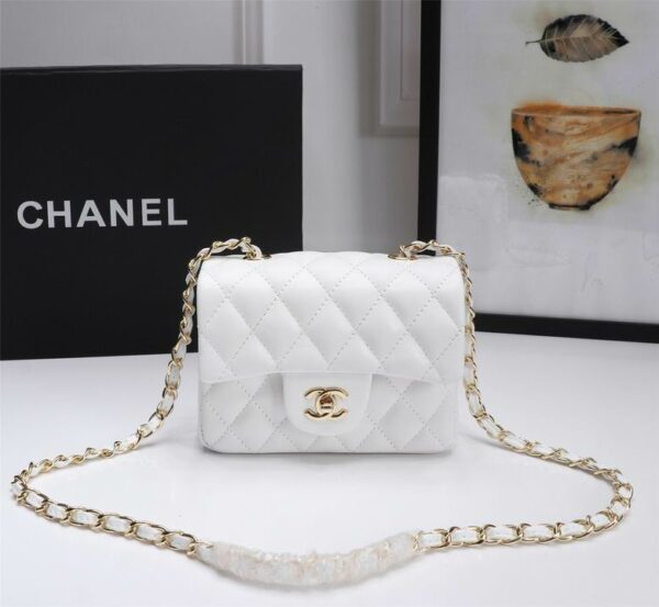 CN Classic Mini Flap Bag Golden Hardware White For Women