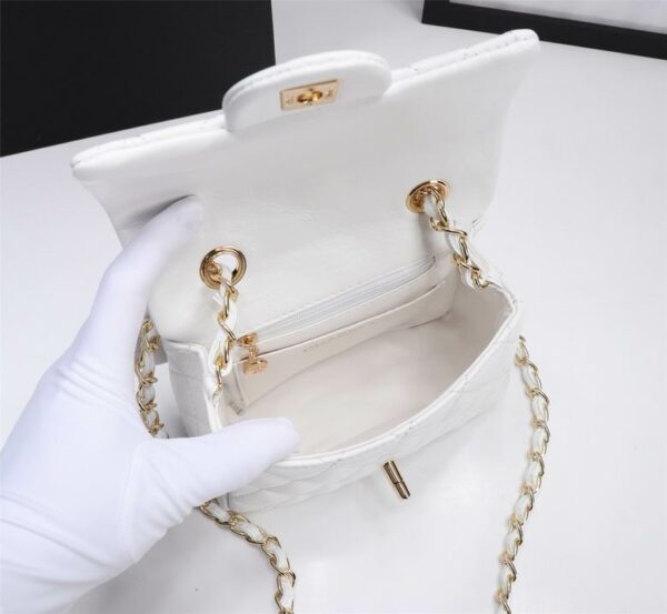 CN Classic Mini Flap Bag Golden Hardware White For Women