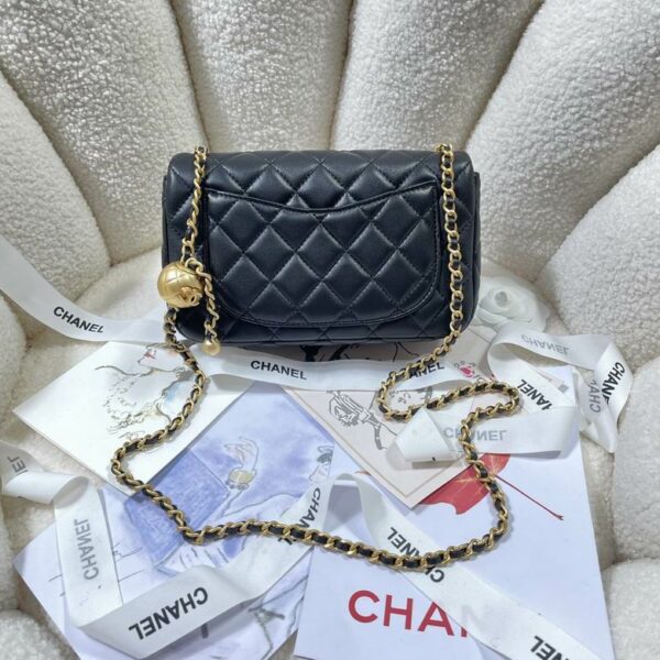 CN Flap Bag With CC Ball On Strap Black For Women AS1787 CN Flap Bag With CC Ball On Strap Black For Women AS1787