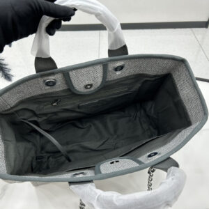 CN Deauville Tote Canvas Bag Light Grey For Women A66941 2 219d06cd