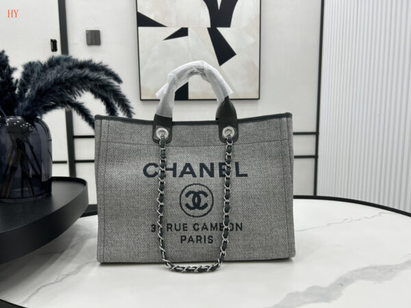 CN Deauville Tote Canvas Bag Light Grey For Women A66941 CN Deauville Tote Canvas Bag Light Grey For Women A66941