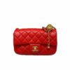 CN Flap Bag With CC Ball On Strap Red For Women