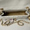 CN Flap Bag With CC Ball On Strap White For Women AS1787