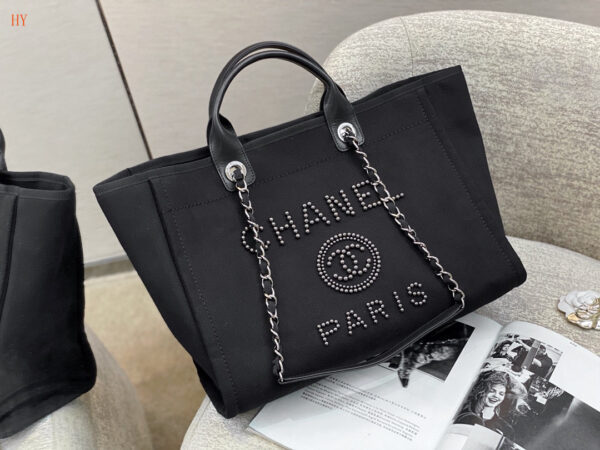 CN Large Deauville Pearl Tote Bag Black For Women A66941