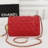 CN Flap Bag With CC Ball On Strap Red For Women