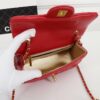 CN Flap Bag With CC Ball On Strap Red For Women