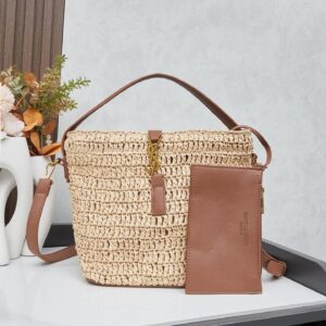 YSL Le 37 Raffia Bucket Bag 1977