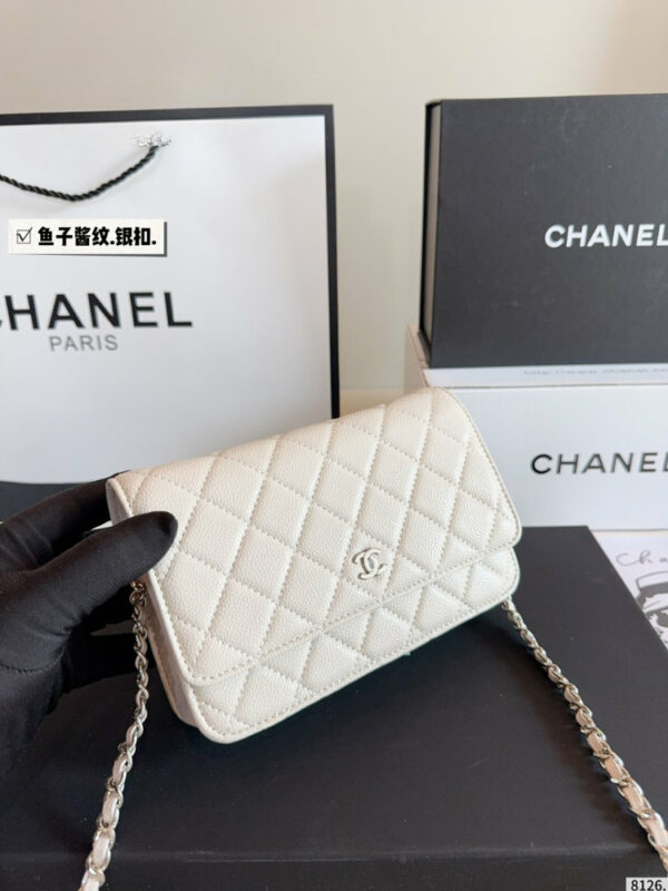 Fashion CN Caviar Quilted Wallet On Chain 910318