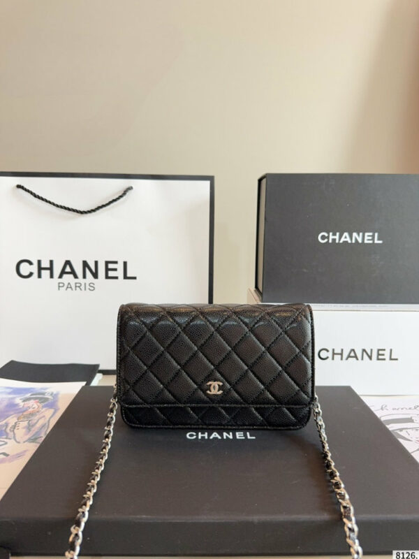 Fashion CN Caviar Quilted Wallet On Chain 910318