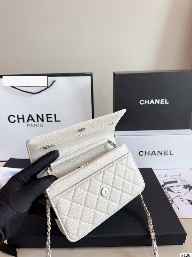 Fashion CN Caviar Quilted Wallet On Chain 910318 Fashion CN Caviar Quilted Wallet On Chain 910318