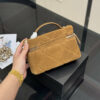 Fashion CN Suede Top Handle Vanity Case Bag 910328