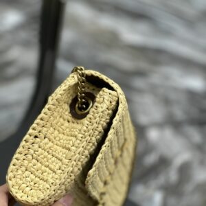 YSL Saint Laurent Kate 99 Raffia Shoulder Bag 0000