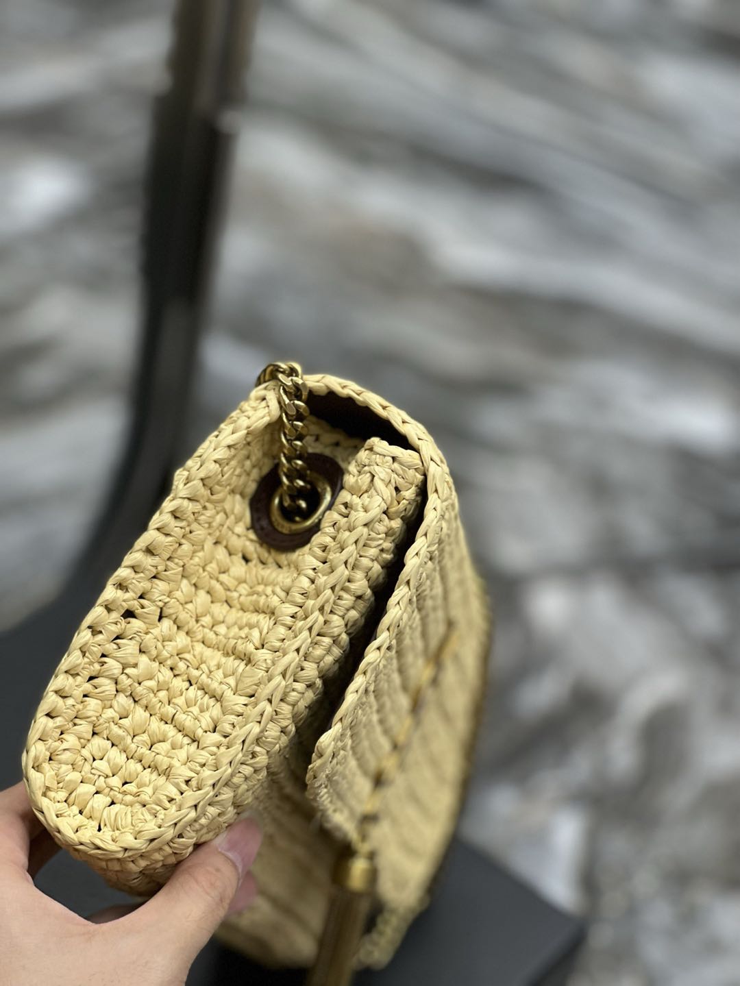 YSL Saint Laurent Kate 99 Raffia Shoulder Bag 0000 YSL Saint Laurent Kate 99 Raffia Shoulder Bag 0000