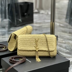 YSL Saint Laurent Kate 99 Raffia Shoulder Bag 0000