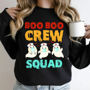 Boo Boo Crew Squad Nurse Halloween Nurses RN Ghost Women T-Shirt
