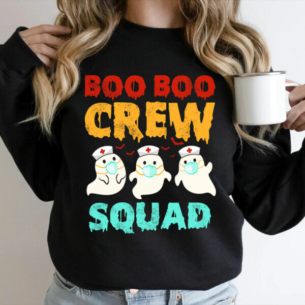 Boo Boo Crew Squad Nurse Halloween Nurses RN Ghost Women T-Shirt