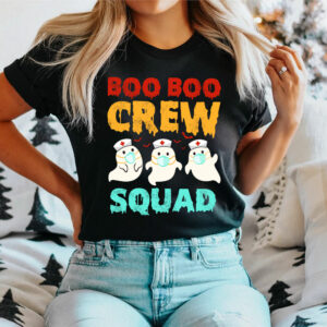 Boo Boo Crew Squad Nurse Halloween Nurses RN Ghost Women T-Shirt