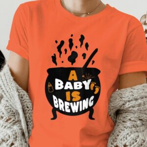 Baby Brewing A Baby Is Brewing Pregnancy Announcement Halloween New Mom Shirt