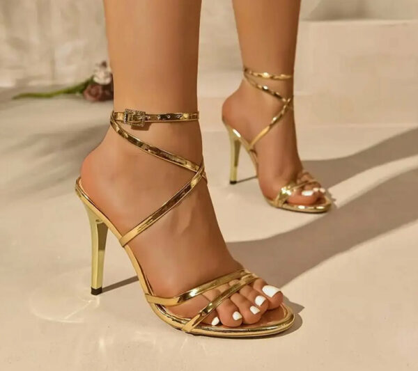 Golden Buckle Cross-Strap High Heels For Women B1094 Golden Buckle Cross-Strap High Heels For Women B1094