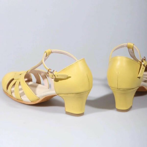 Yellow Leather T-Strap Mary Janes E7610 Yellow Leather T-Strap Mary Janes E7610