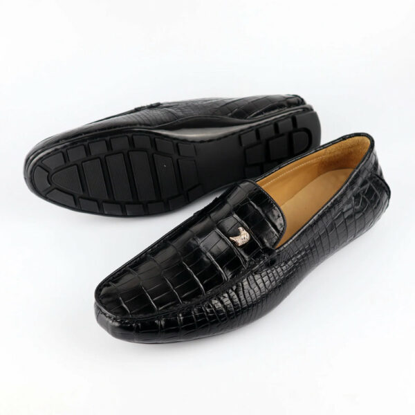 Genuine Leather Men’s Shoes Black Alligator Slip-On Loafer Men Shoes J5528 Genuine Leather Men’s Shoes Black Alligator Slip-On Loafer Men Shoes J5528