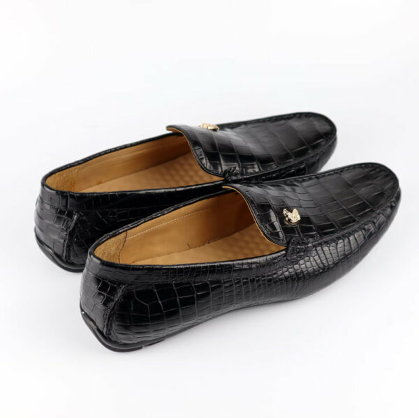 Genuine Leather Men’s Shoes Black Alligator Slip-On Loafer Men Shoes J5528 Genuine Leather Men’s Shoes Black Alligator Slip-On Loafer Men Shoes J5528