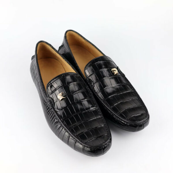 Genuine Leather Men’s Shoes Black Alligator Slip-On Loafer Men Shoes J5528 Genuine Leather Men’s Shoes Black Alligator Slip-On Loafer Men Shoes J5528