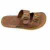Handmade Leather Sandals, Floor-level Sandals With Brass Accents S0125 Handmade Leather Sandals, Floor-level Sandals With Brass Accents S0125