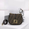 Fendi Women C’mon Small Brown FF Jacquard Fabric Bag Fendi Women C’mon Small Brown FF Jacquard Fabric Bag