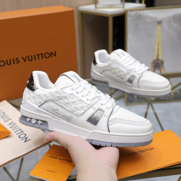 LV Trainer Sneaker White Monogram Leather 0518C80