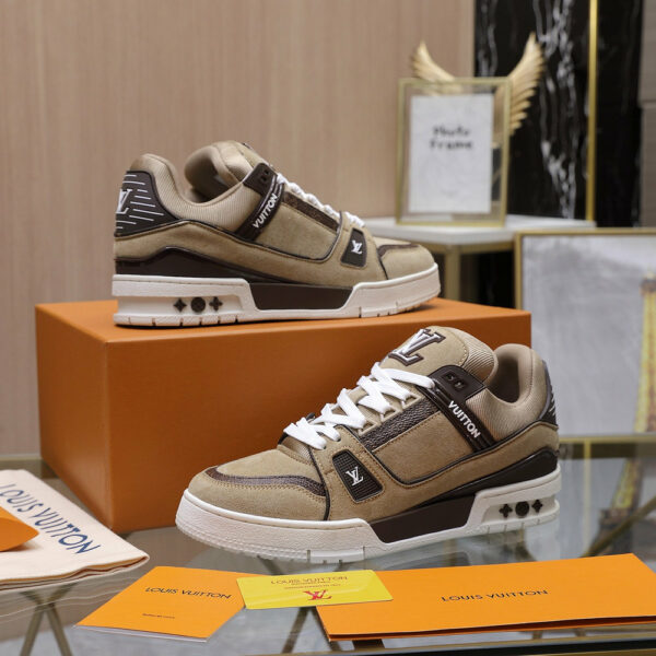 LV Trainer Sneaker Beige Suede Leather 0518C80