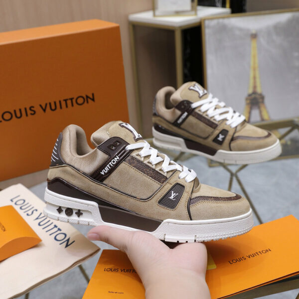 LV Trainer Sneaker Beige Suede Leather 0518C80
