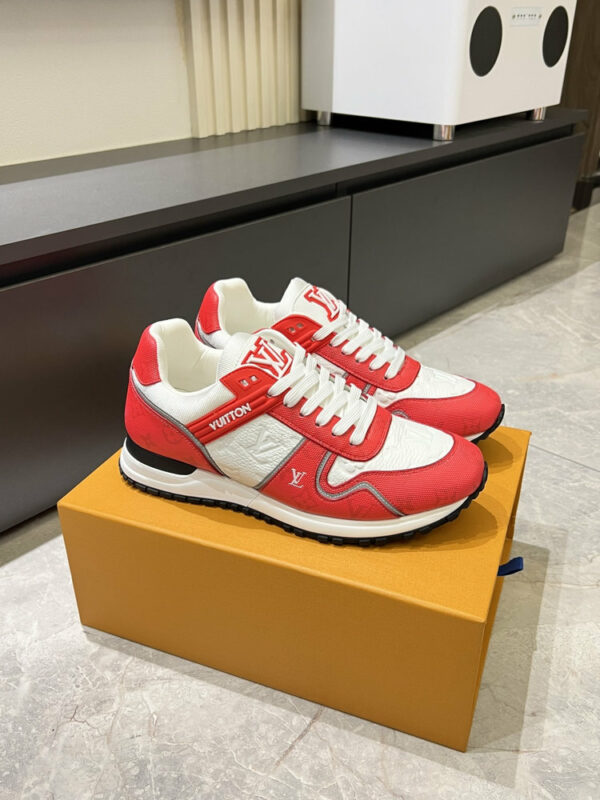LV Run Away Sneaker Red White Monogram Leather 0523C80 LV Run Away Sneaker Red White Monogram Leather 0523C80