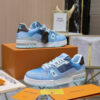 LV Trainer Sneaker Blue Monogram Leather 0518C80 LV Trainer Sneaker Blue Monogram Leather 0518C80
