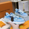 LV Trainer Sneaker Blue Monogram Leather 0518C80 LV Trainer Sneaker Blue Monogram Leather 0518C80