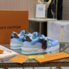 LV Trainer Sneaker Blue Monogram Leather 0518C80 LV Trainer Sneaker Blue Monogram Leather 0518C80