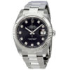 Rolex Oyster Perpetual Datejust Black Diamond Watch