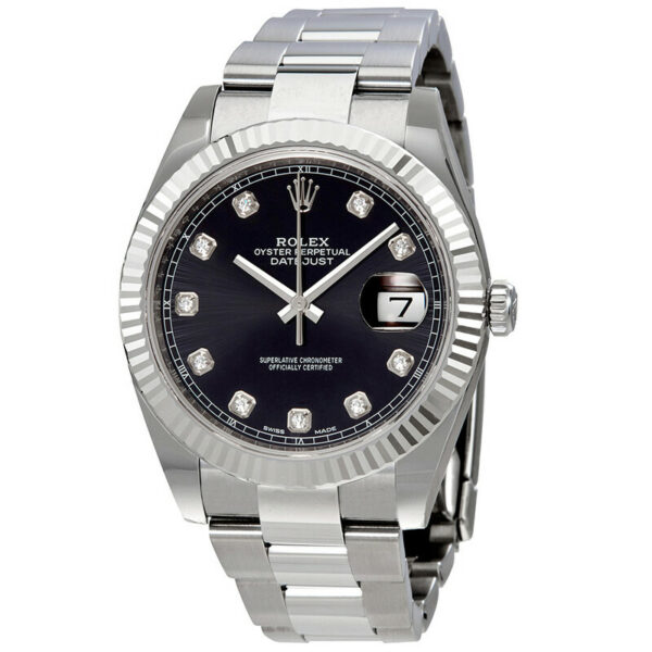 Rolex Oyster Perpetual Datejust Black Diamond Watch