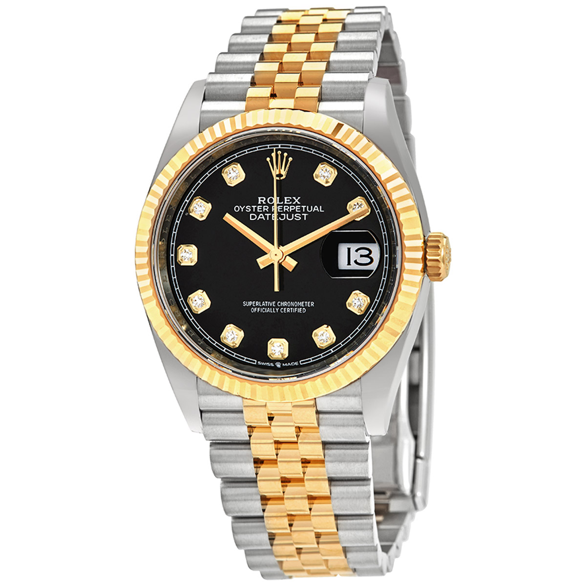 Rolex Datejust 36 Black Diamond Dial Watch Rolex Datejust 36 Black Diamond Dial Watch