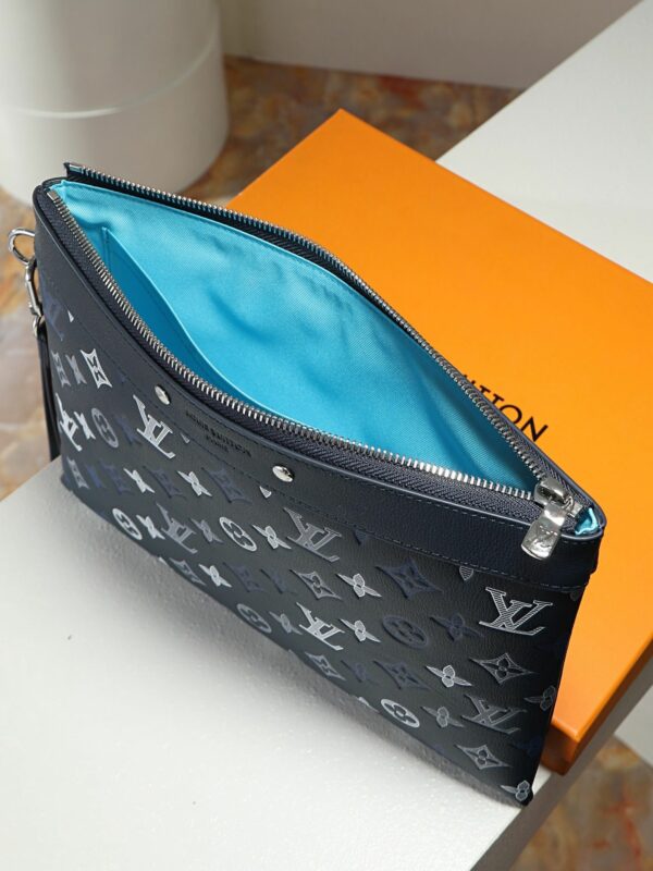 LV Pochette Voyage MM Monogram Ink Navy Blue Clutch Bag 28913 LV Pochette Voyage MM Monogram Ink Navy Blue Clutch Bag 28913